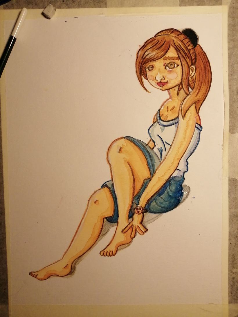 Mi Proyecto del curso: Ilustración de una pin-up con técnicas tradicionales 4