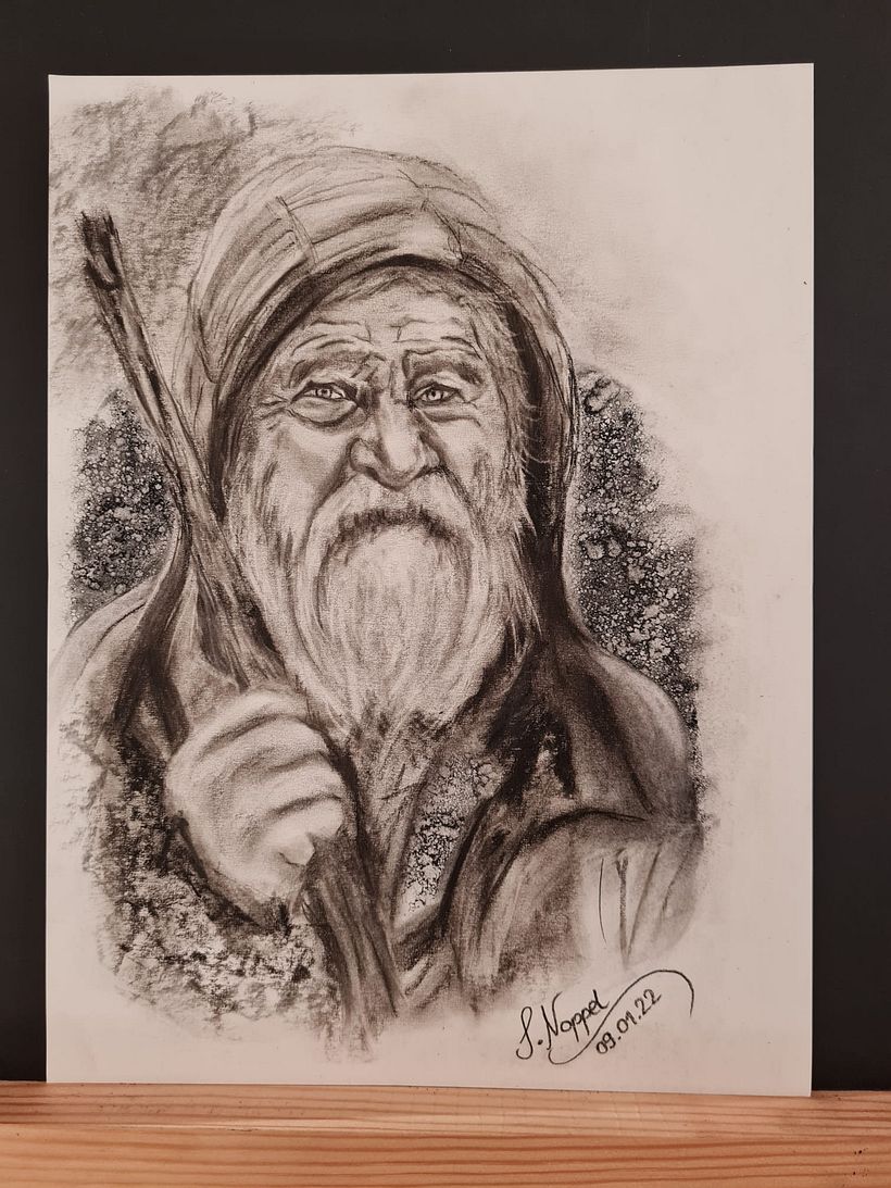 Mein Kursprojekt: Künstlerisches Porträt mit Kohlestift: die Atmosphäre 3