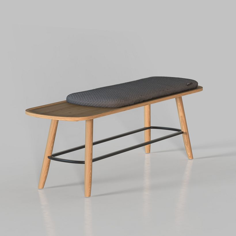 Renderizado de la banqueta con sus materiales.