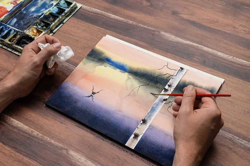 My project in Atmospheric Landscapes in Watercolor  course 2