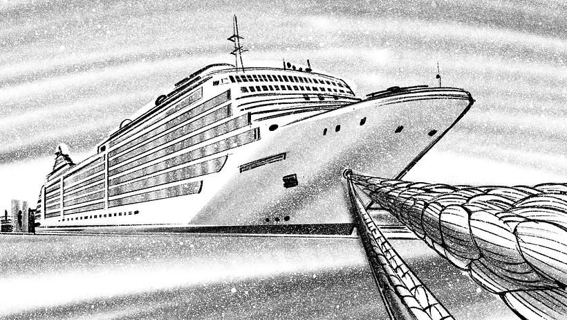 Davis Lisboa, "SilverSea", 2021, Procreate no iPad Pro e Photoshop, 1476x831, Intrépido Films (Barcelona, Espanha)
