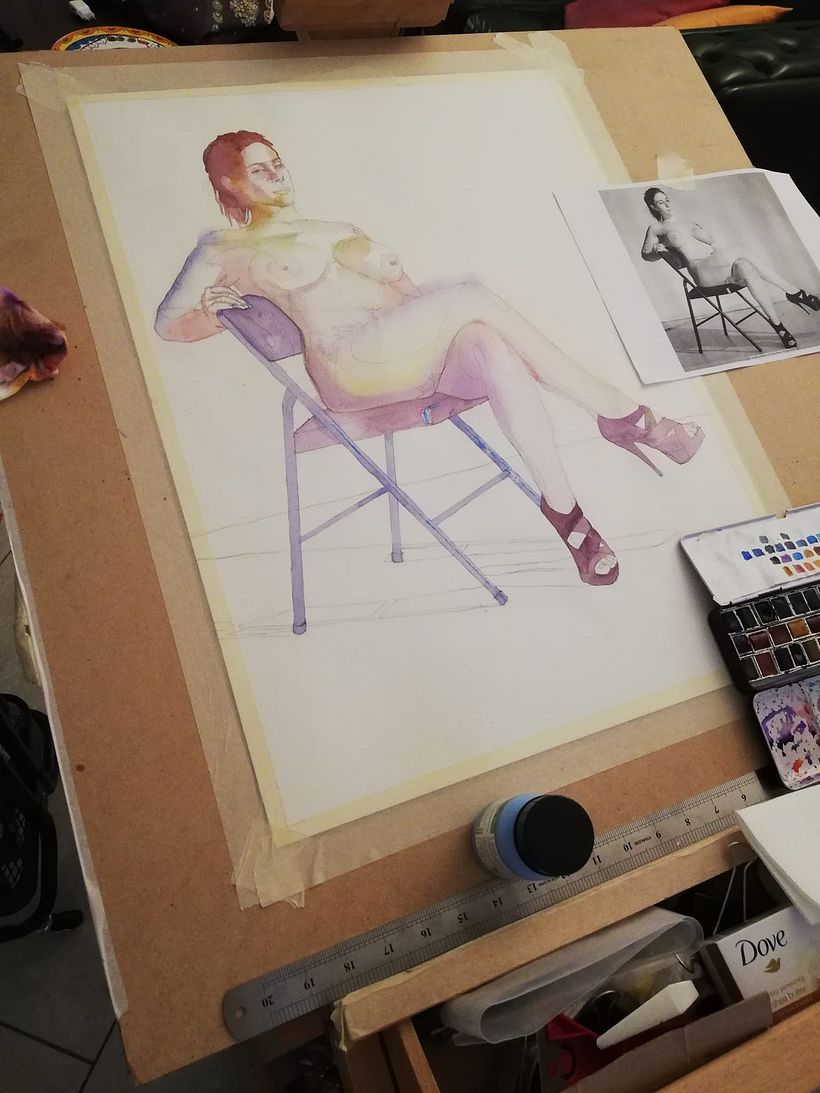 Il mio progetto del corso: Figura umana ad acquerello 1