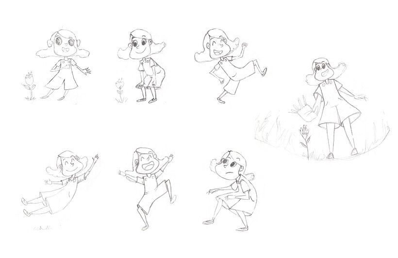 Diseño del personaje de la niña