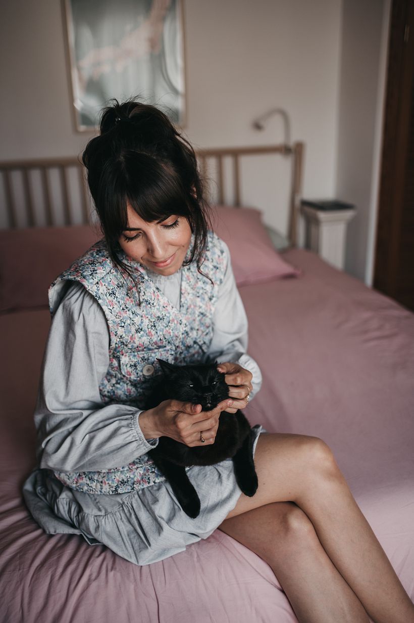 Beatriz Tormenta posó con su gato.