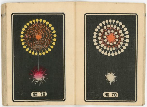 En plus de diverses formes de feux d'artifice, vous trouverez des registres de feux d'artifice de jour.