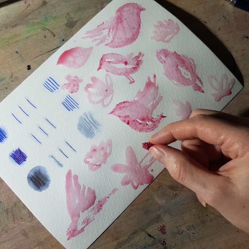 Fizzy vitamin painting