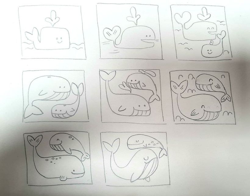 My initial thumbnails to explore what I want to do
