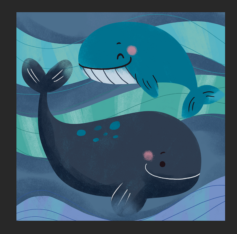 I start to add colors and made some waves for the background
