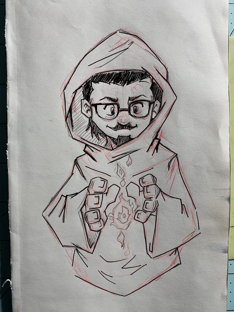 The rought sketch before to transfer to the syntetic skin