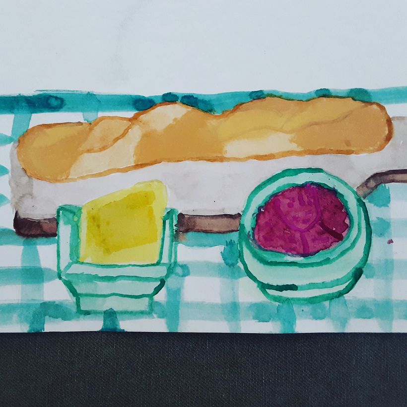 A tomar el té!!!!! Pan 🍞, manteca y mermelada 