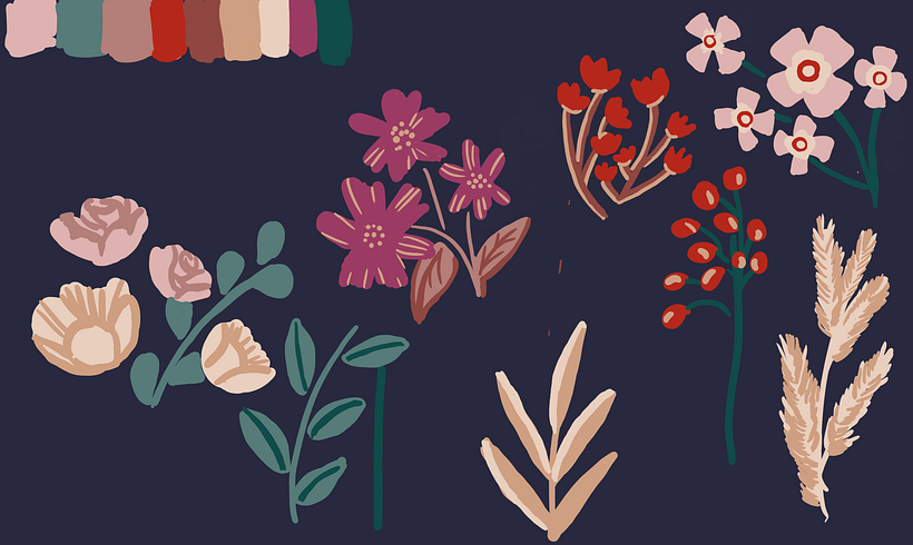 Mi Proyecto del curso: Ilustración y diseño de patrones florales 1