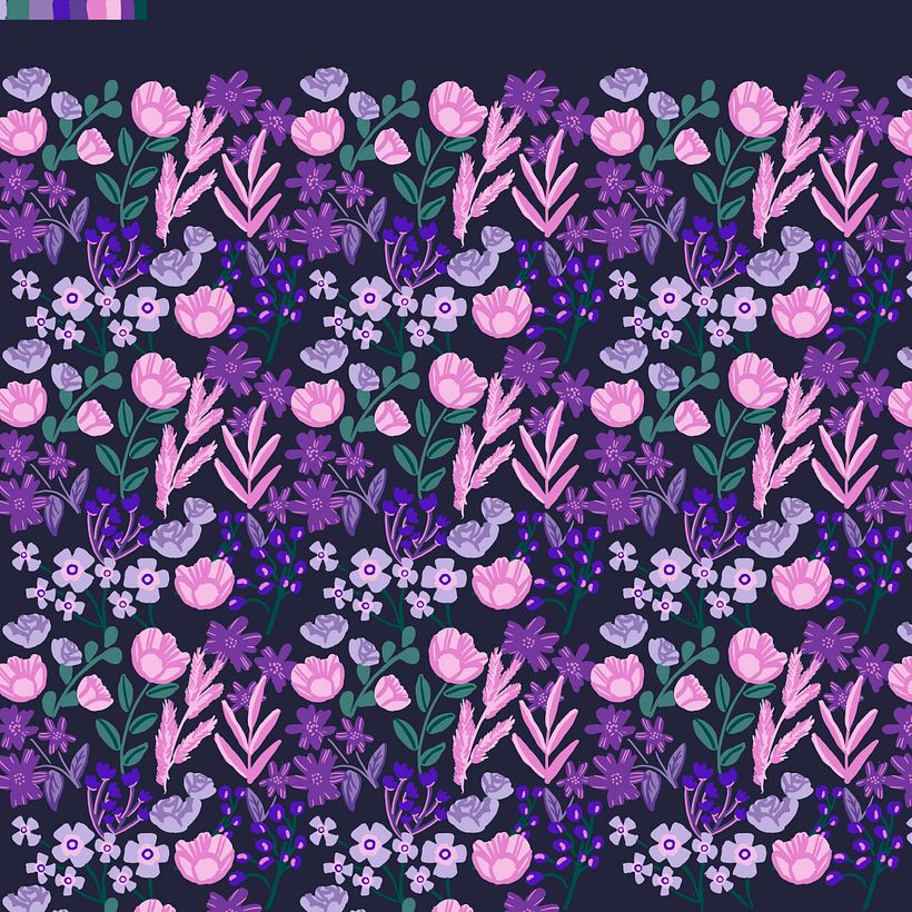 Mi Proyecto del curso: Ilustración y diseño de patrones florales 5