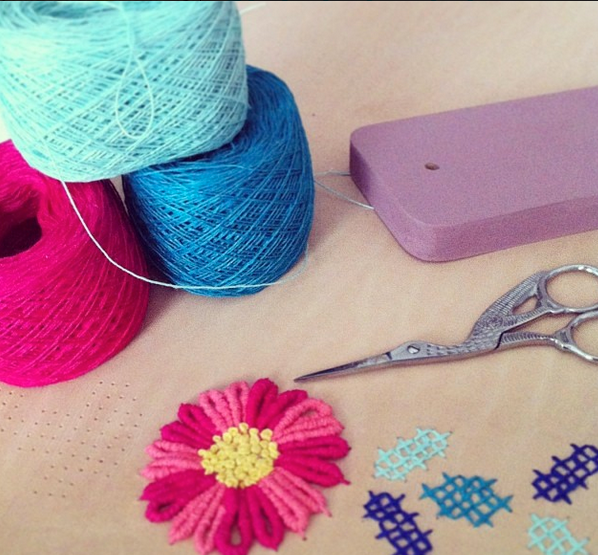 Embroidering into leather 4