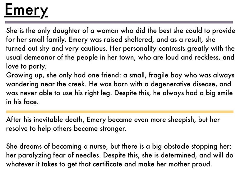 First, I made her brief, because I wanted to establish her origin before I started adding details about who she is!