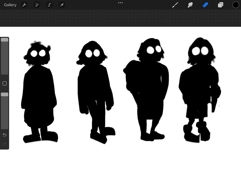 Then I worked on the silhouttes, and I liked number one the best!
