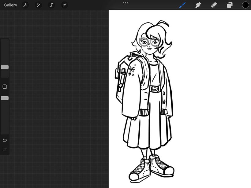 Then I drew her for the first time, remembering what I wanted for her since the beginning, and I really liked it!