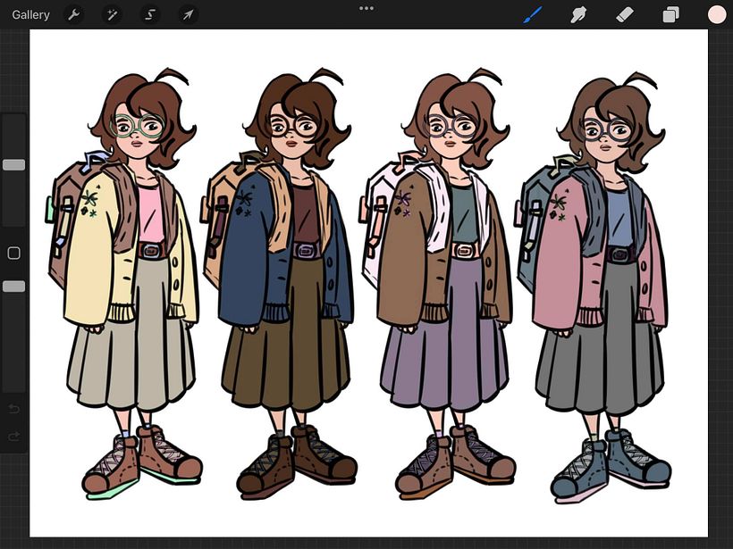 I worked on her color palette, and I chose number three.