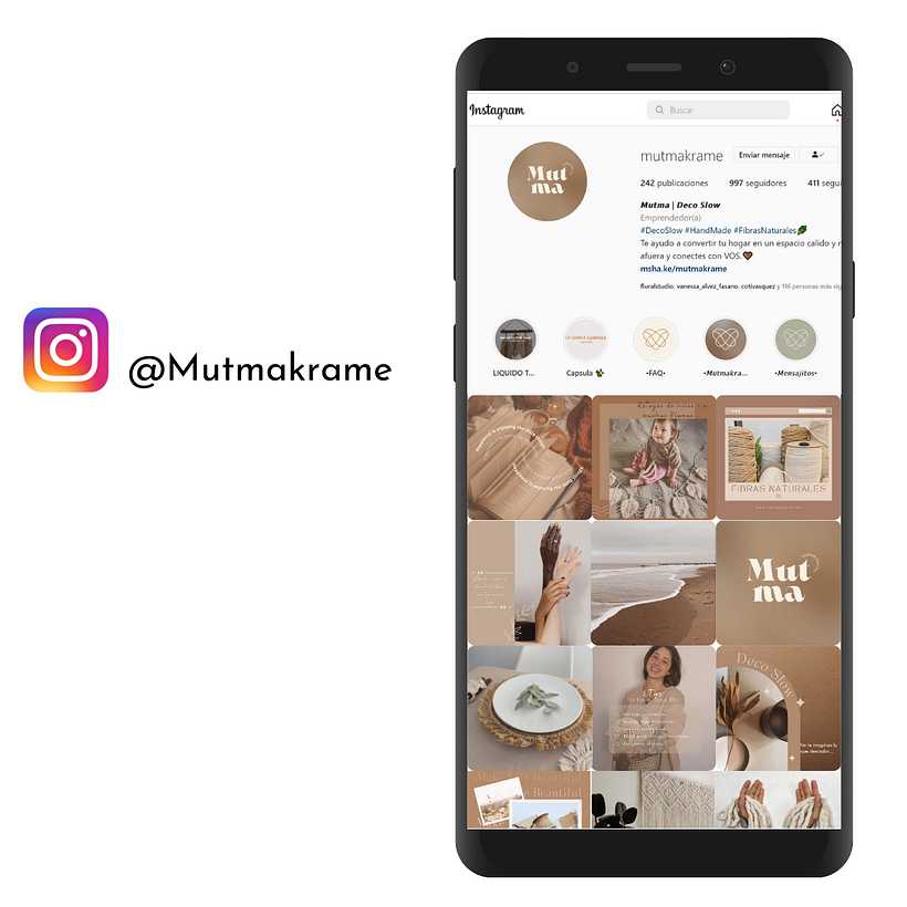 Mi Proyecto del curso: "Estrategia de contenido para instagram" MUTMAKRAME Handmade-Deco Slow - Marketing