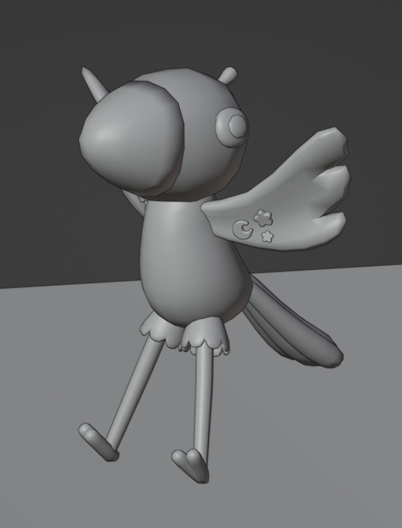 The first sculpt of Magic without any materials applied.