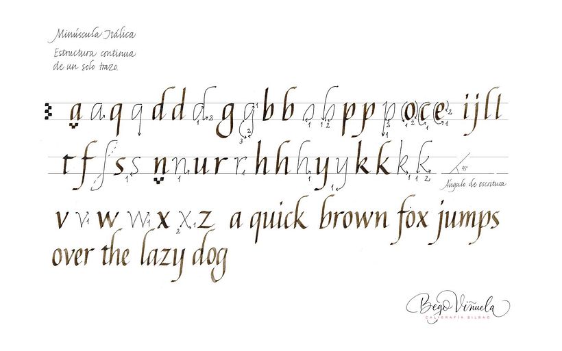 A classic Italic script by Bego Viñuela.