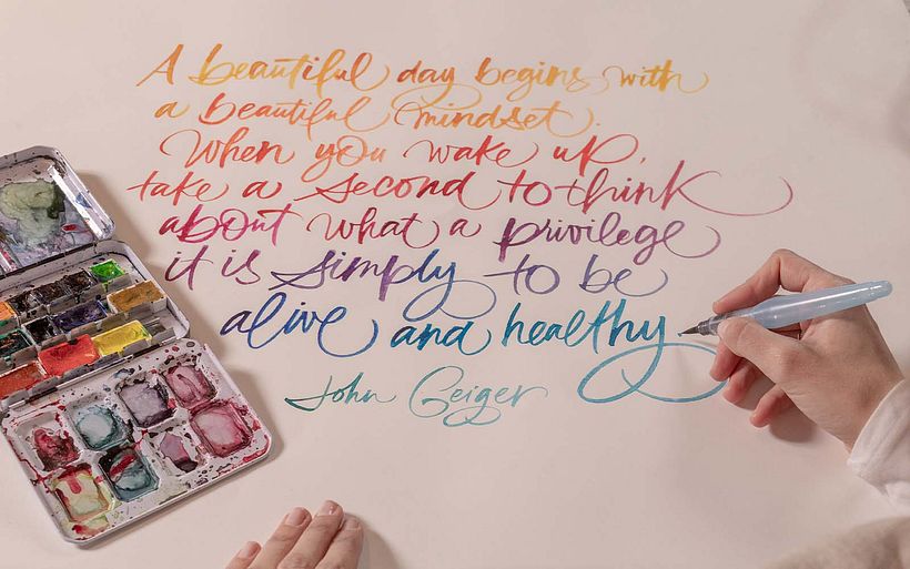 Later in her course, Bego explains how to build on the basics to develop your own calligraphy style.