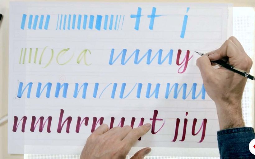Balancing the thickness of your lines is key to illustrating bold letters with a brush pen.