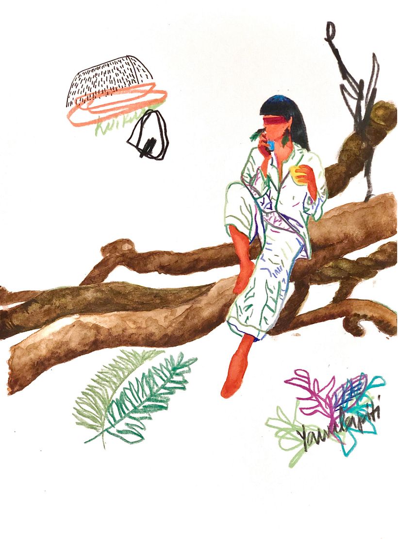 Pindorama (aquarela + lápis de cor)