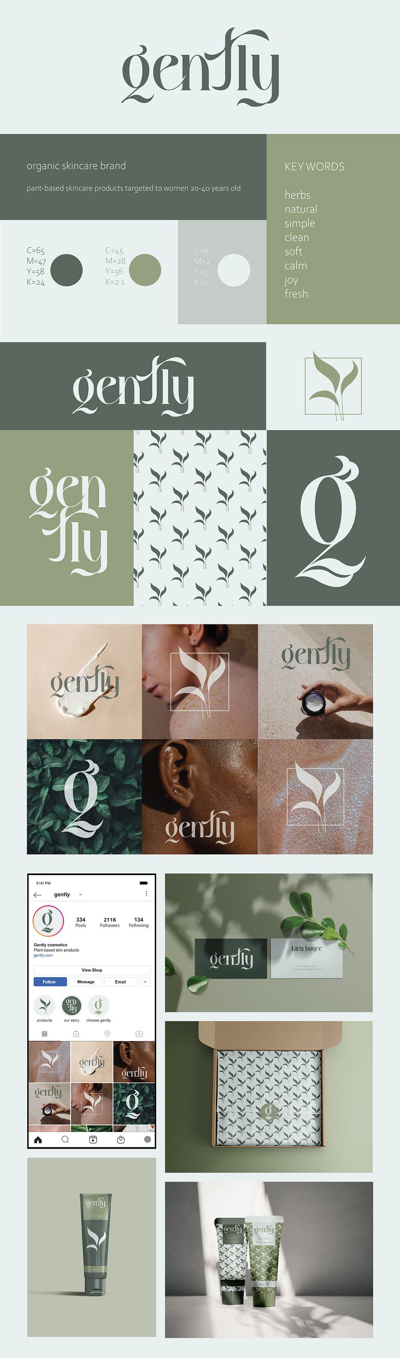 Gently Skincare - My project in Art Direction for Creative Visual Branding course 2