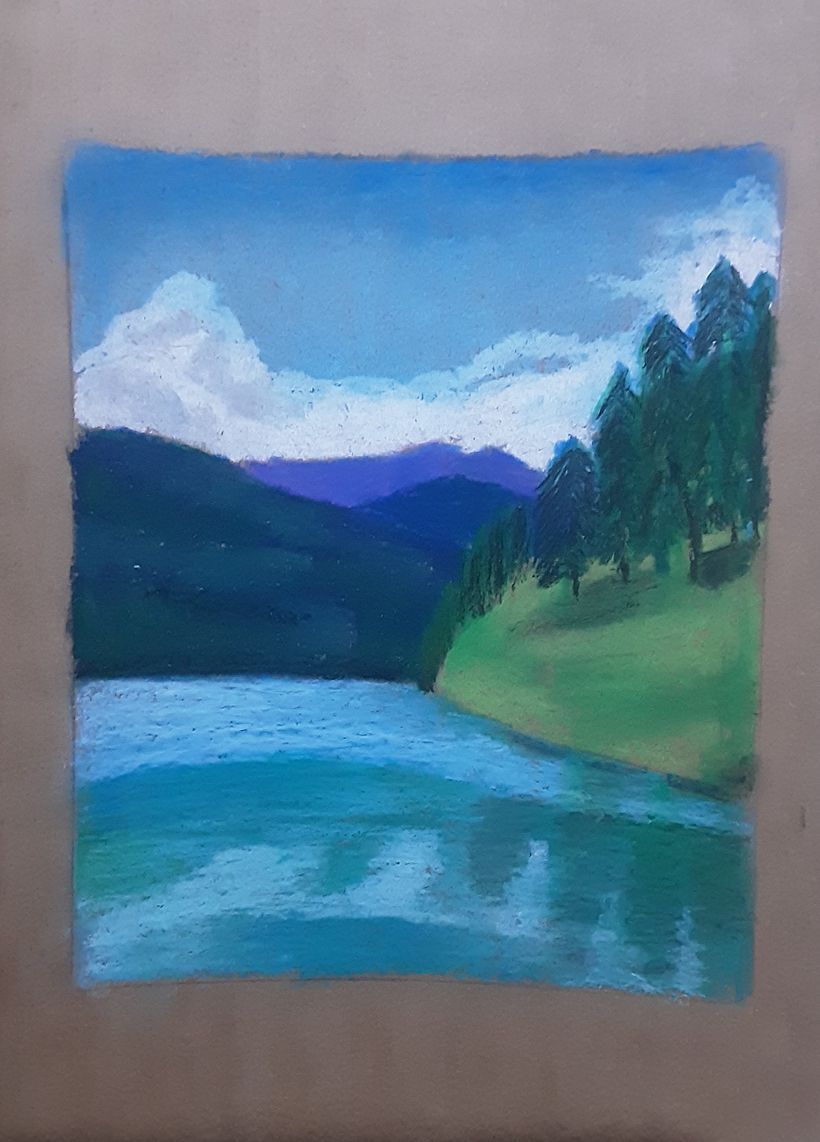 Meu projeto do curso: Desenho de paisagem com giz de cera e pastel: brinque com a luz 1