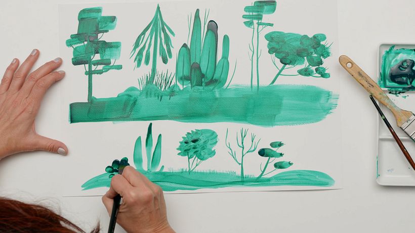 Usa la brocha para trabajar distintas texturas. 