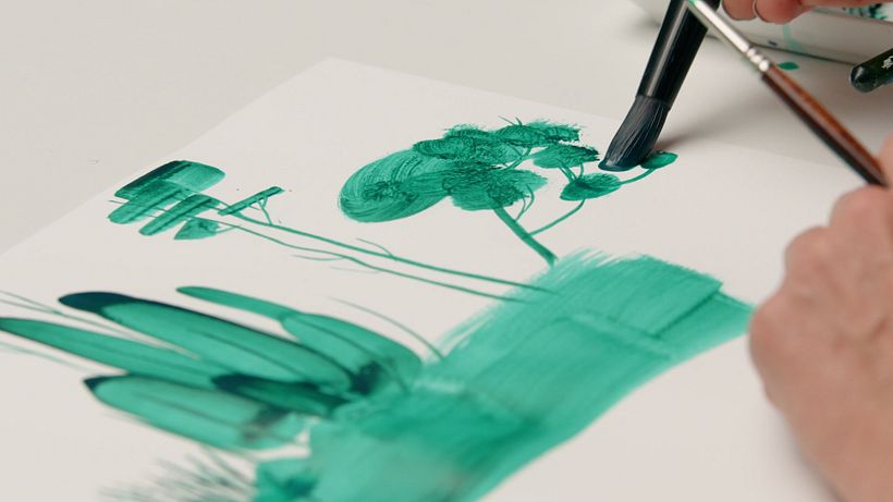 El pincel de lengua de gato te ayudará a crear formas curvas.