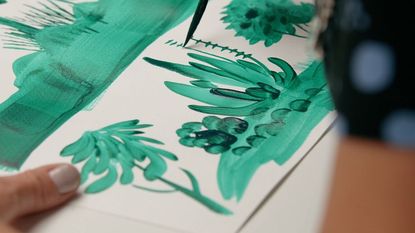 Con un solo color y distintos pinceles, puedes pintar una diversidad enorme de árboles.