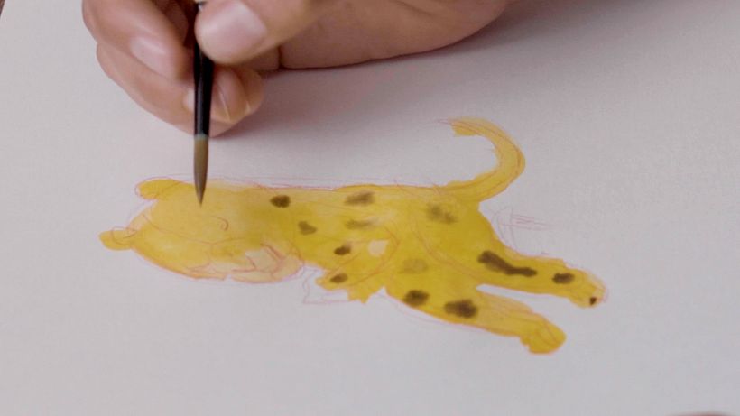 En acuarela puedes pintar sobre húmedo.