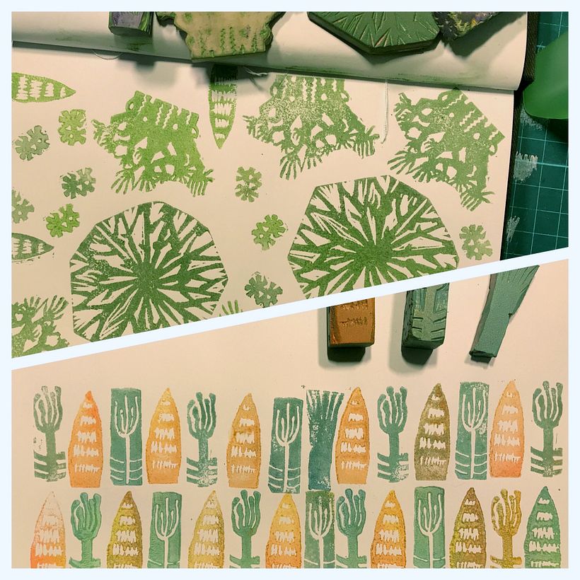 My project in Sketchbooking with Handmade Stamps course 1