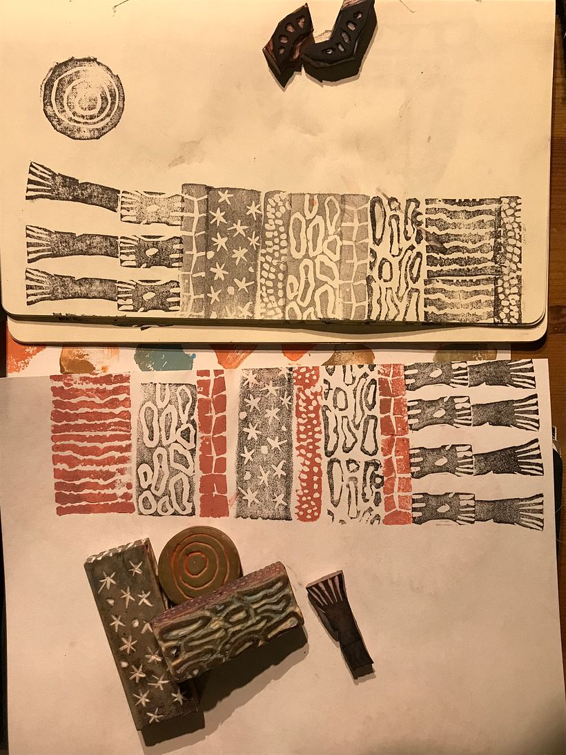 My project in Sketchbooking with Handmade Stamps course 4