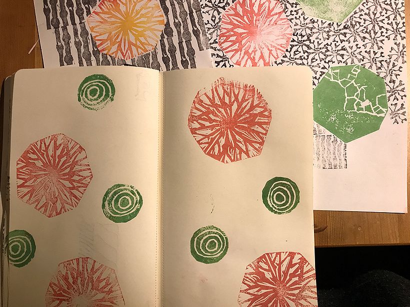 My project in Sketchbooking with Handmade Stamps course 5