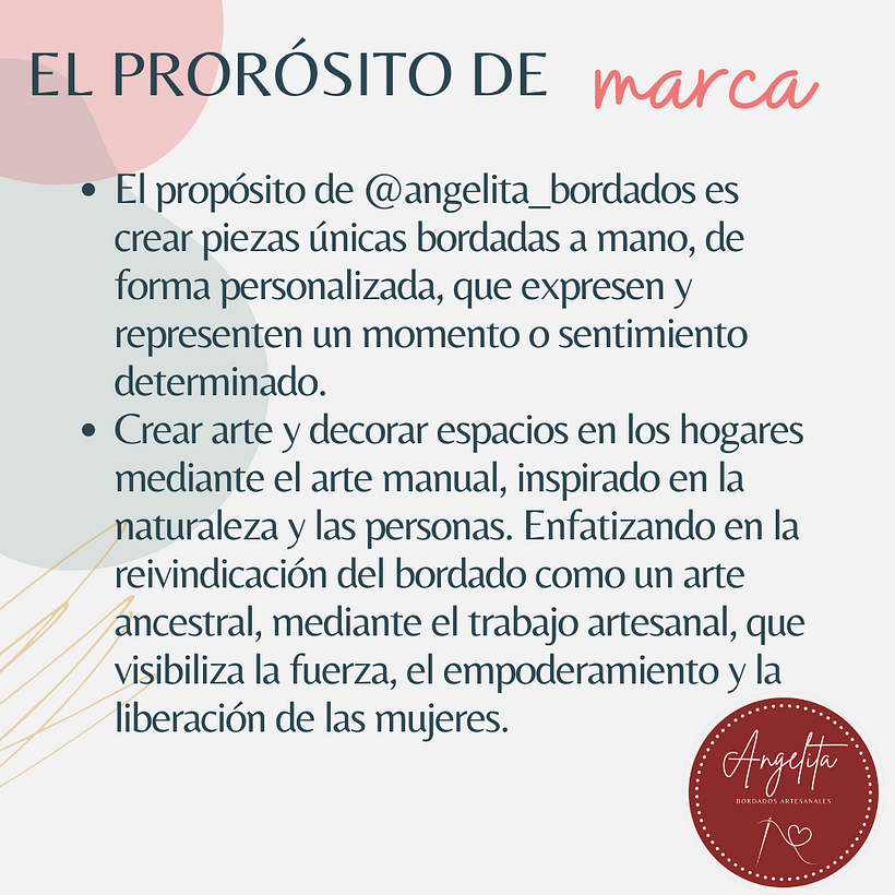 Mi Proyecto del curso: Estrategia de contenidos para Instagram de @angelita_bordados 2