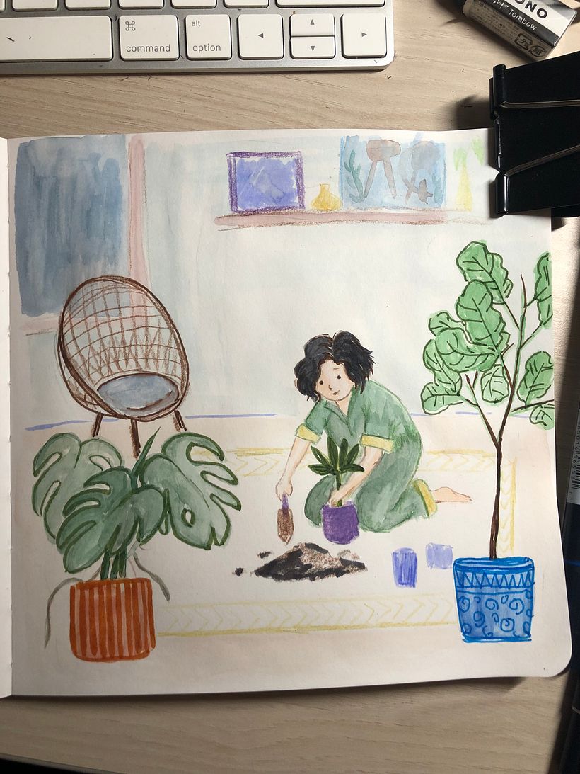 Third submission. Per Sarah’s suggestion, tried again without the black outline. This was done quickly. Room to improve!