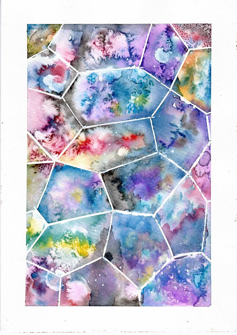 Acuarela, sal, alcohol