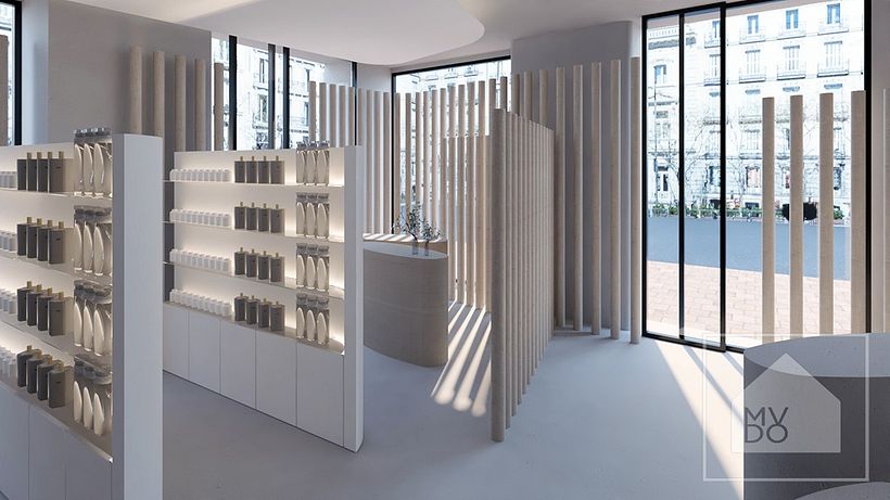 Proyecto de interiorismo de tienda de productos naturales