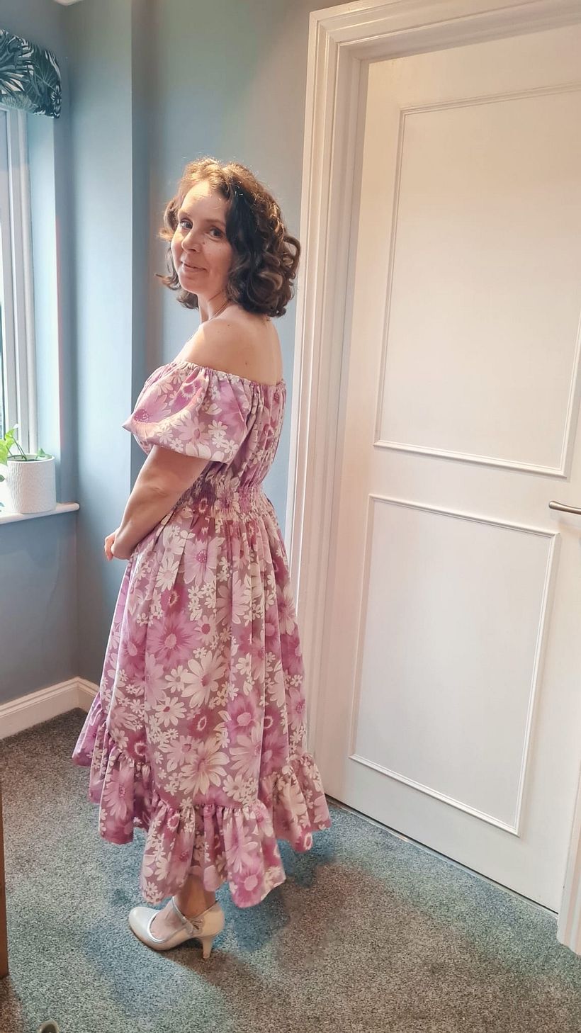 My project in Dressmaking: Draft and Sew a Shirred Dress course 3