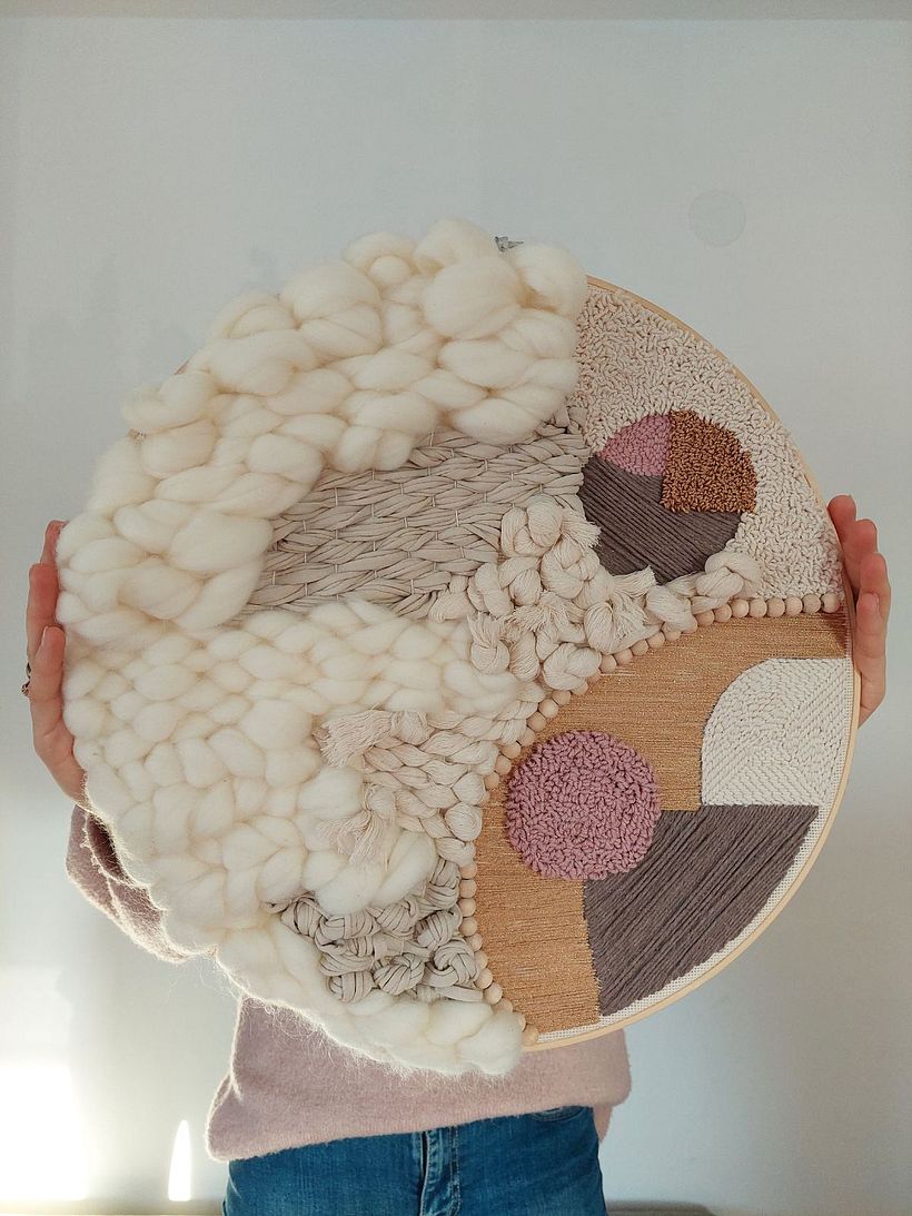 My project in Weaving, Embroidery & Punch Needle: Create a Textile Painting course 3