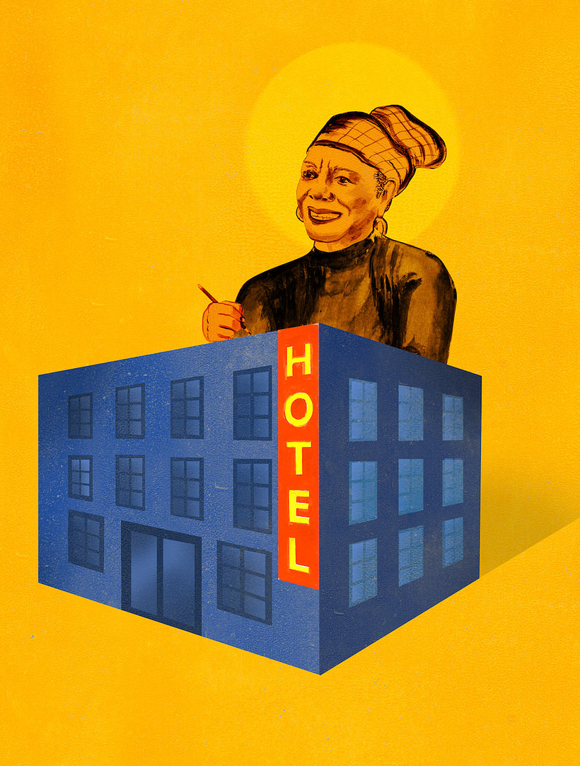 Author, poet, and civil rights activist Maya Angelou wrote in a bare hotel room.
