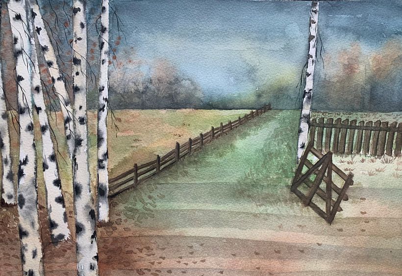 My project in Atmospheric Landscapes in Watercolor course 3
