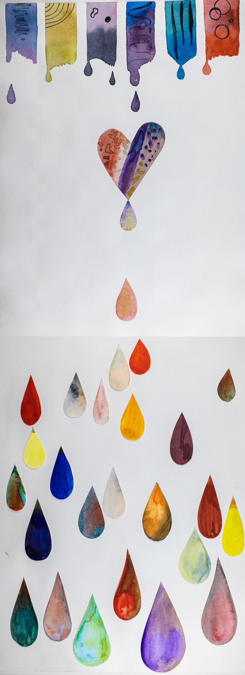 Circles in a shape of drops