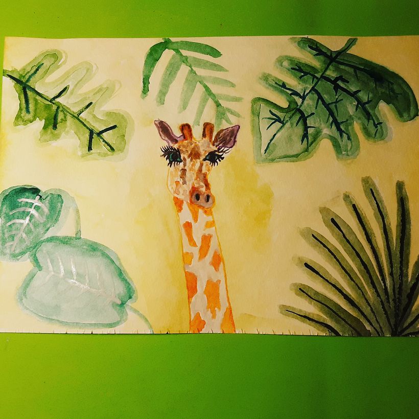 Jirafa 🦒 y plantas 