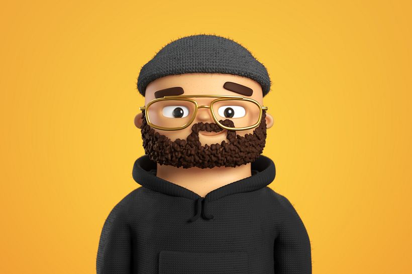 Meu projeto no curso de Criação de Autorretratos 3D para Mídias Sociais no Cinema 4D 14