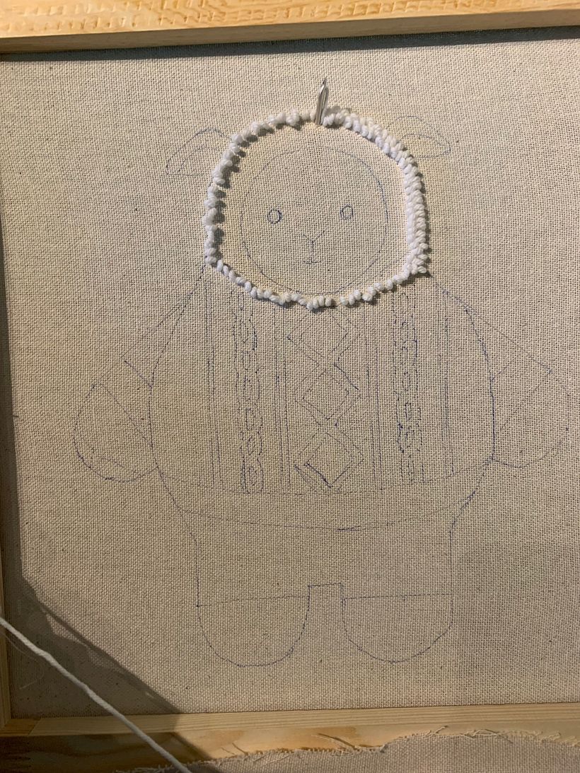 I wanted to make a cute bear but at the beginning of this course I watched the film "The Lamb" and decided to design her.