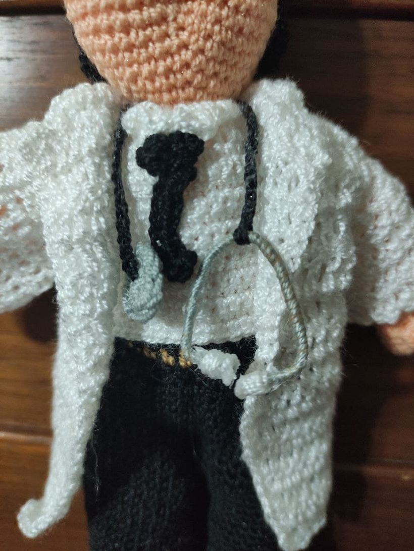 detalle bata de médico, estetoscopio