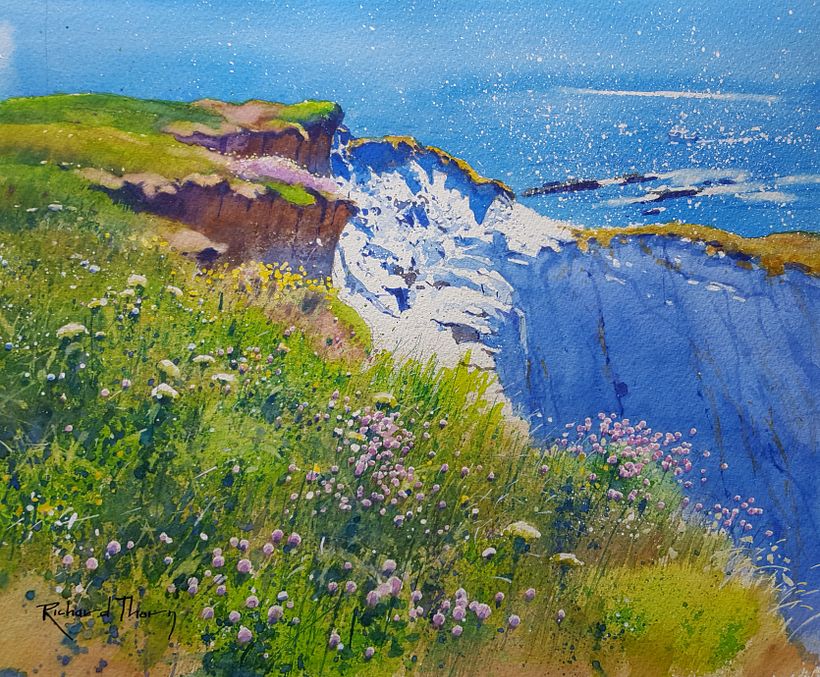 CLIFFTOP GARDEN - watercolour
